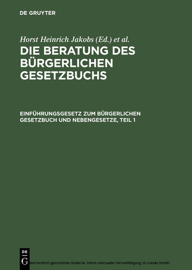 Einführungsgesetz zum Bürgerlichen Gesetzbuch und Nebengesetze main product photo