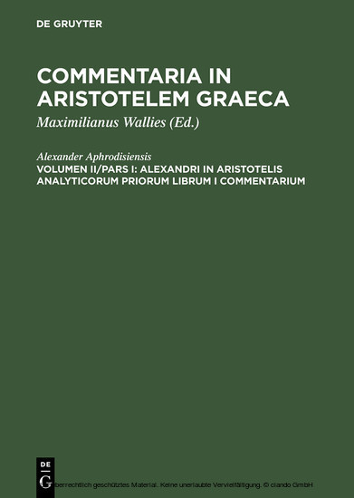 Alexandri in Aristotelis analyticorum priorum librum I commentarium main product photo