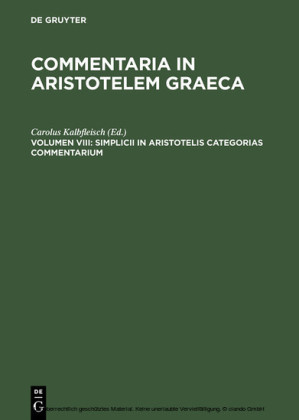 Simplicii in Aristotelis categorias commentarium