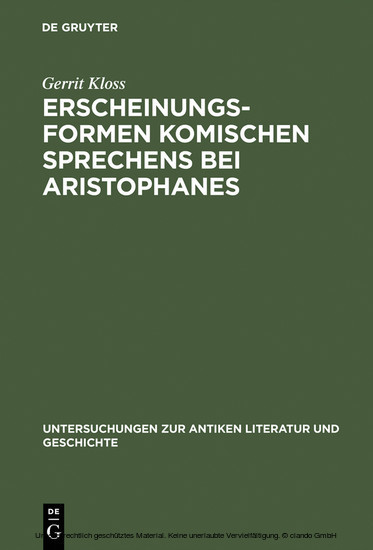 Erscheinungsformen komischen Sprechens bei Aristophanes main product photo