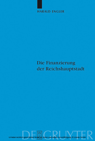 Die Finanzierung der Reichshauptstadt main product photo