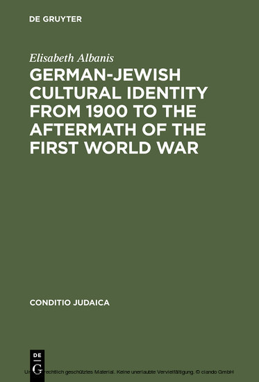 German-Jewish Cultural Identity from 1900 to the Aftermath of the First World War main product photo