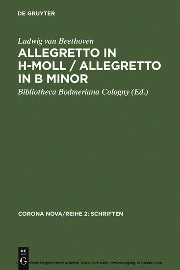 Allegretto in h-Moll / Allegretto in B minor / Ludwig van Beethoven. Allegretto in B minor main product photo