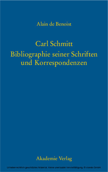 Carl Schmitt - Bibliographie seiner Schriften und Korrespondenzen main product photo