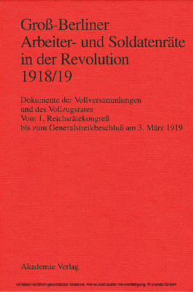 Groß-Berliner Arbeiter- und Soldatenräte in der Revolution 1918/19