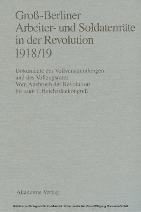 Groß-Berliner Arbeiter- und Soldatenräte in der Revolution 1918/19