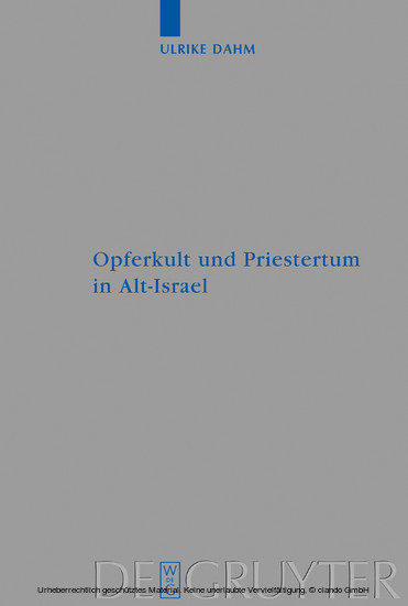 Opferkult und Priestertum in Alt-Israel main product photo