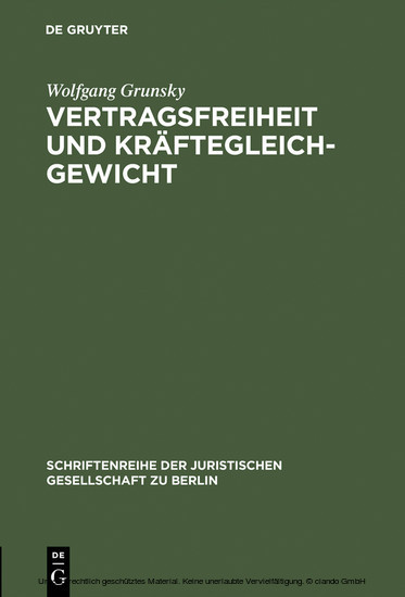 Vertragsfreiheit und Kräftegleichgewicht main product photo