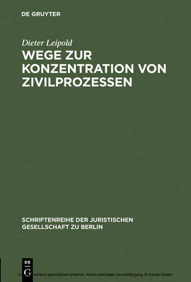Wege zur Konzentration von Zivilprozessen main product photo