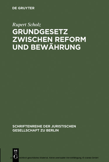 Grundgesetz zwischen Reform und Bewährung main product photo