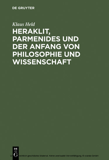 Heraklit, Parmenides und der Anfang von Philosophie und Wissenschaft main product photo