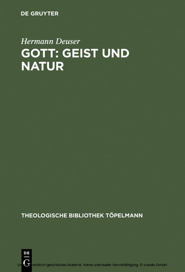 Gott: Geist und Natur main product photo