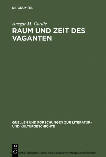 Raum und Zeit des Vaganten main product photo