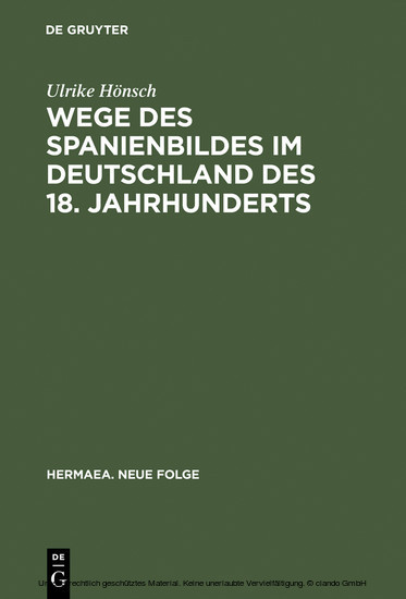 Wege des Spanienbildes im Deutschland des 18. Jahrhunderts main product photo
