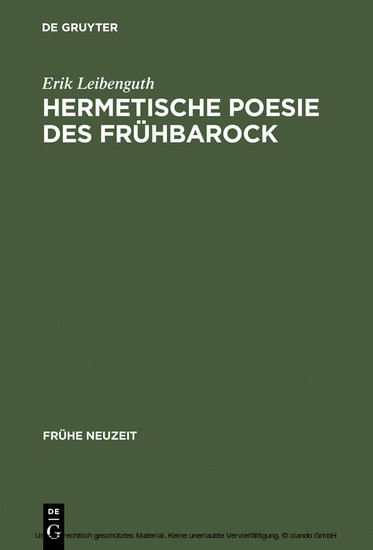 Hermetische Poesie des Frühbarock main product photo