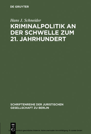 Kriminalpolitik an der Schwelle zum 21. Jahrhundert main product photo