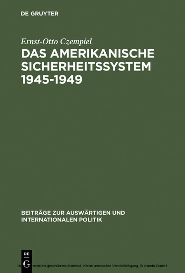 Das amerikanische Sicherheitssystem 1945-1949 main product photo