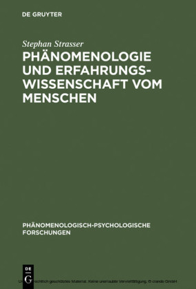 Phänomenologie und Erfahrungswissenschaft vom Menschen