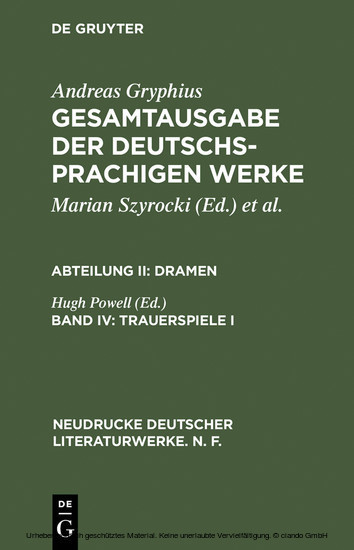 Trauerspiele I main product photo