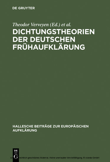 Dichtungstheorien der deutschen Frühaufklärung main product photo