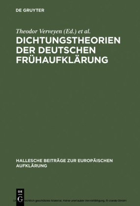 Dichtungstheorien der deutschen Frühaufklärung