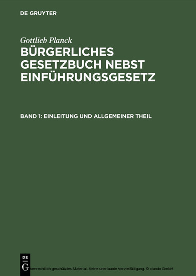 Einleitung und Allgemeiner Theil main product photo
