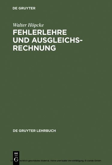 Fehlerlehre und Ausgleichsrechnung main product photo