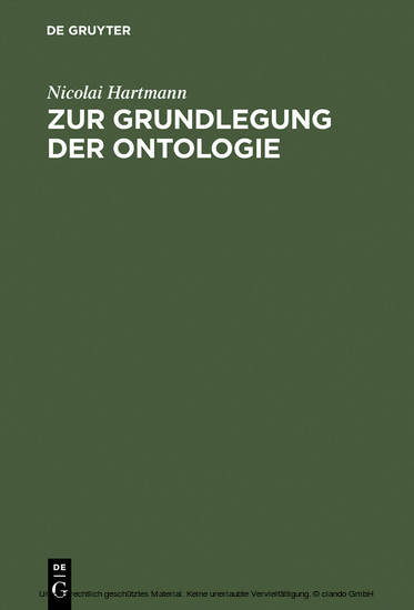 Zur Grundlegung der Ontologie main product photo