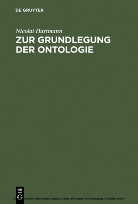 Zur Grundlegung der Ontologie