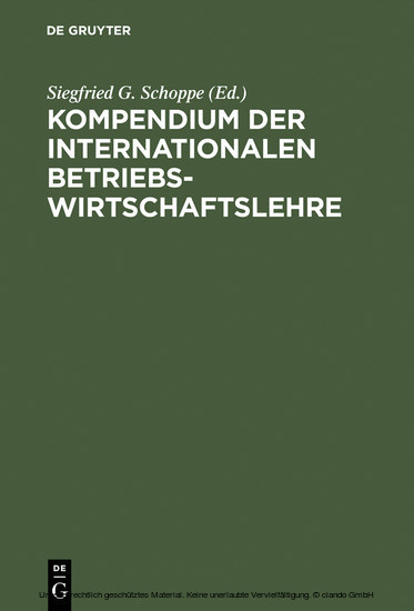 Kompendium der Internationalen Betriebswirtschaftslehre main product photo