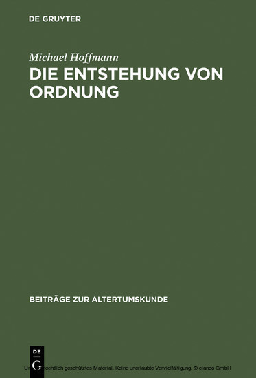 Die Entstehung von Ordnung main product photo