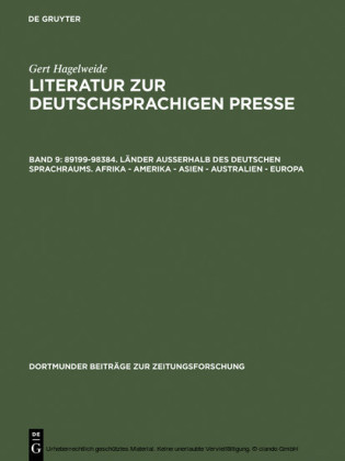 89199-98384. Länder außerhalb des deutschen Sprachraums. Afrika - Amerika - Asien - Australien - Europa