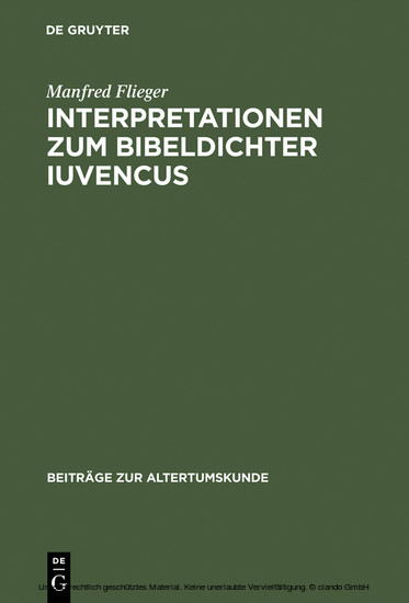 Interpretationen zum Bibeldichter Iuvencus main product photo