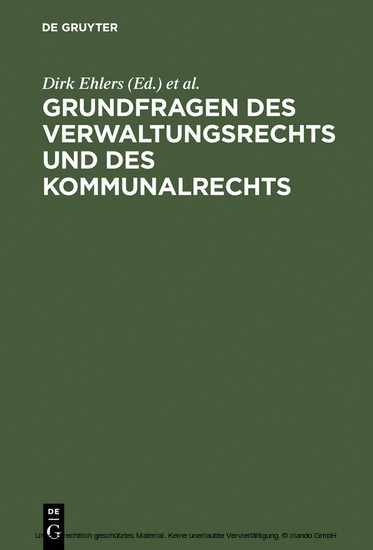 Grundfragen des Verwaltungsrechts und des Kommunalrechts main product photo
