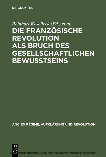Die Französische Revolution als Bruch des gesellschaftlichen Bewußtseins main product photo