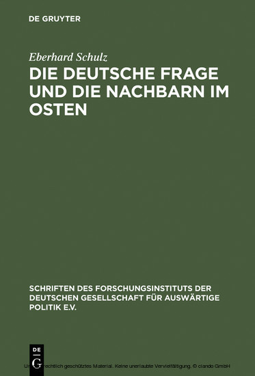 Die Deutsche Frage und die Nachbarn im Osten main product photo