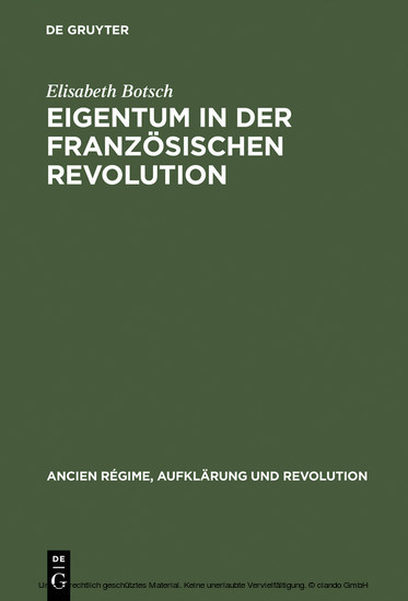 Eigentum in der Französischen Revolution main product photo