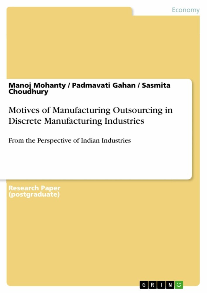 Motives of Manufacturing Outsourcing in Discrete Manufacturing Industries main product photo
