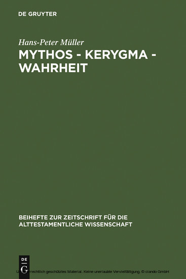 Mythos - Kerygma - Wahrheit main product photo