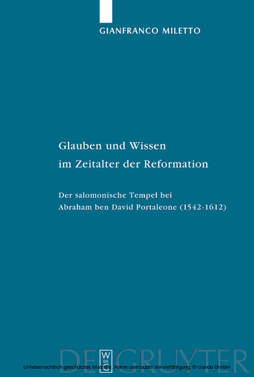 Glauben und Wissen im Zeitalter der Reformation main product photo