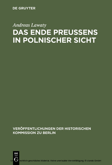 Das Ende Preußens in polnischer Sicht main product photo