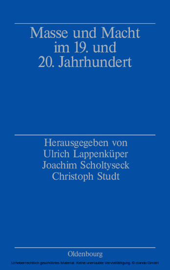 Masse und Macht im 19. und 20. Jahrhundert main product photo