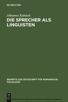Die Sprecher als Linguisten