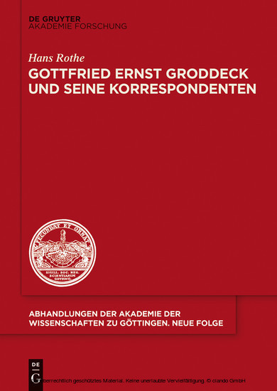Gottfried Ernst Groddeck und seine Korrespondenten main product photo
