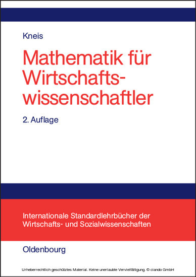 Mathematik für Wirtschaftswissenschaftler main product photo