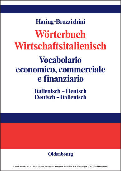 Wörterbuch Wirtschaftsitalienisch Vocabulario economico, commerciale e finanziario main product photo