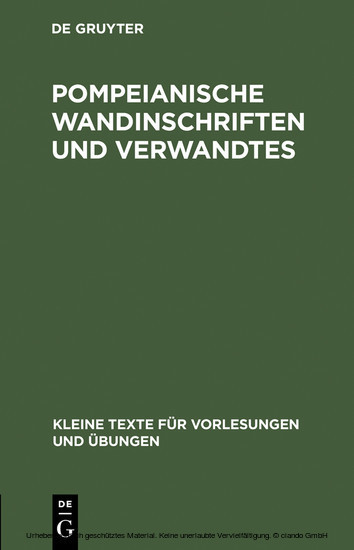Pompeianische Wandinschriften und Verwandtes main product photo