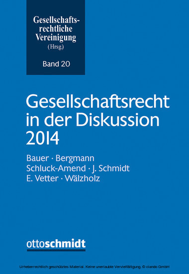 Gesellschaftsrecht in der Diskussion 2014 main product photo