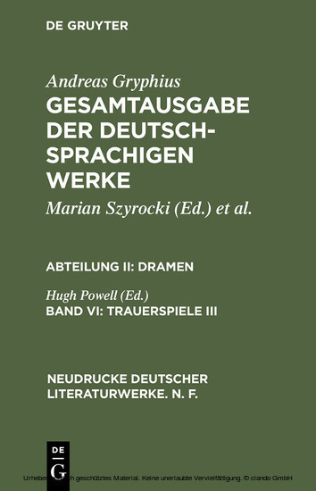 Trauerspiele III main product photo