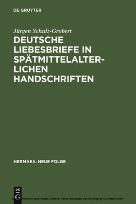 Deutsche Liebesbriefe in spätmittelalterlichen Handschriften